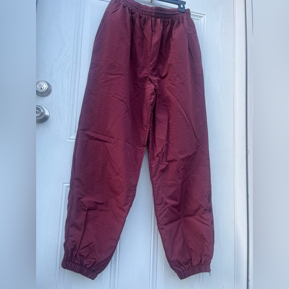VTG 90s Champion Swishy Maroon Jogger Pants w/zip up ankles & cotton lining • L - Picture 12 of 12